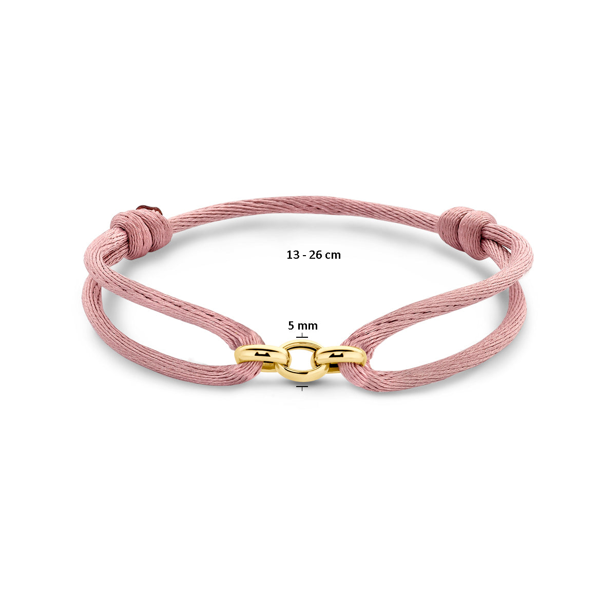 armband satijn zacht roze 13 - 26 cm
