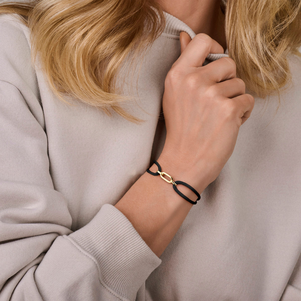 armband satijn zwart 13 - 26 cm