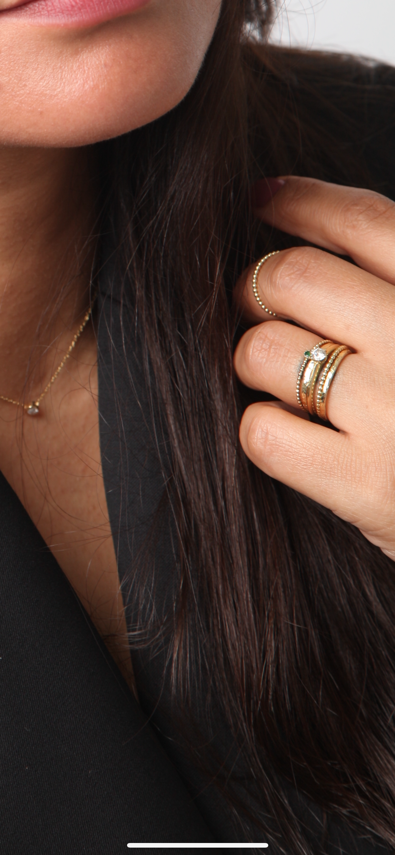 14K Gehamerde Gouden Ring