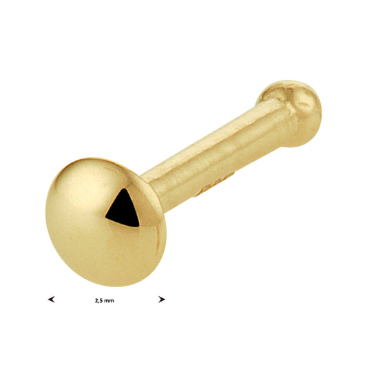 14K kogel neusknopje half-bol