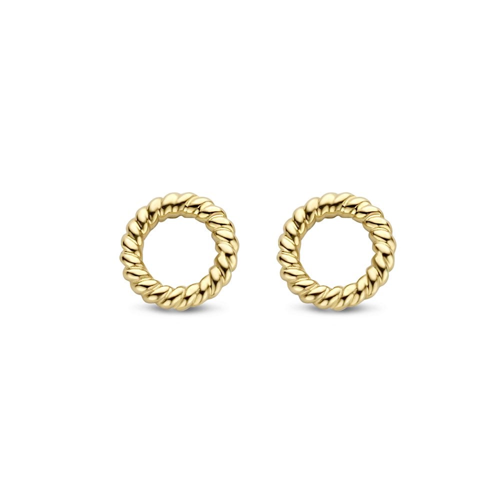 14K geel gouden oorstekers rond