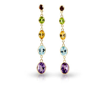 14K Multi Gemstone Oorbellen