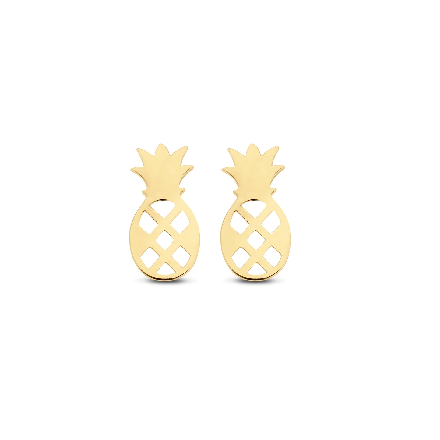 14K Geelgouden Oorstekers Ananas 9x5MM