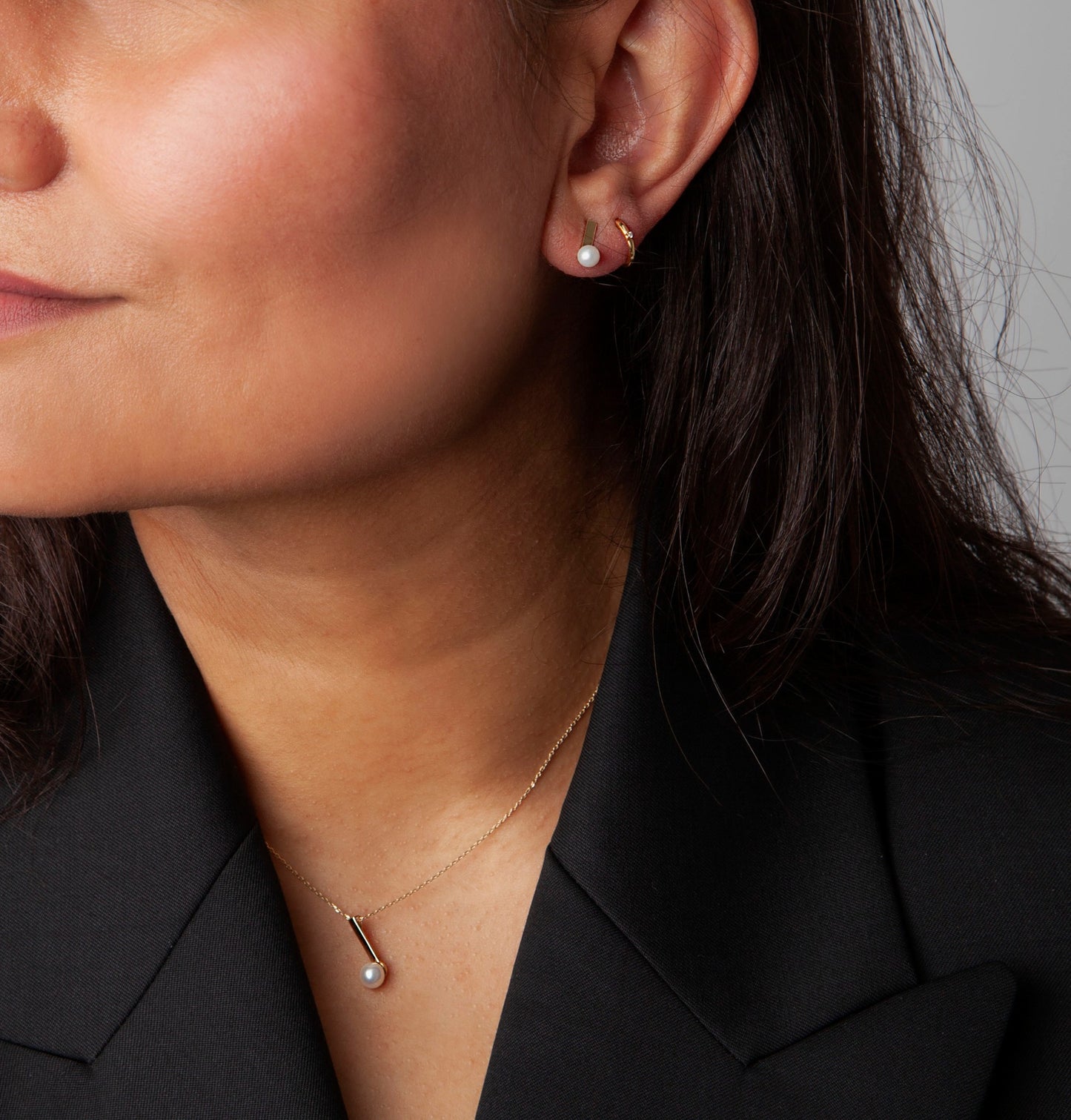 14K Geelgouden Collier Rond 5MM Zoetwaterparel 38 + 2,5 + 2,5cm