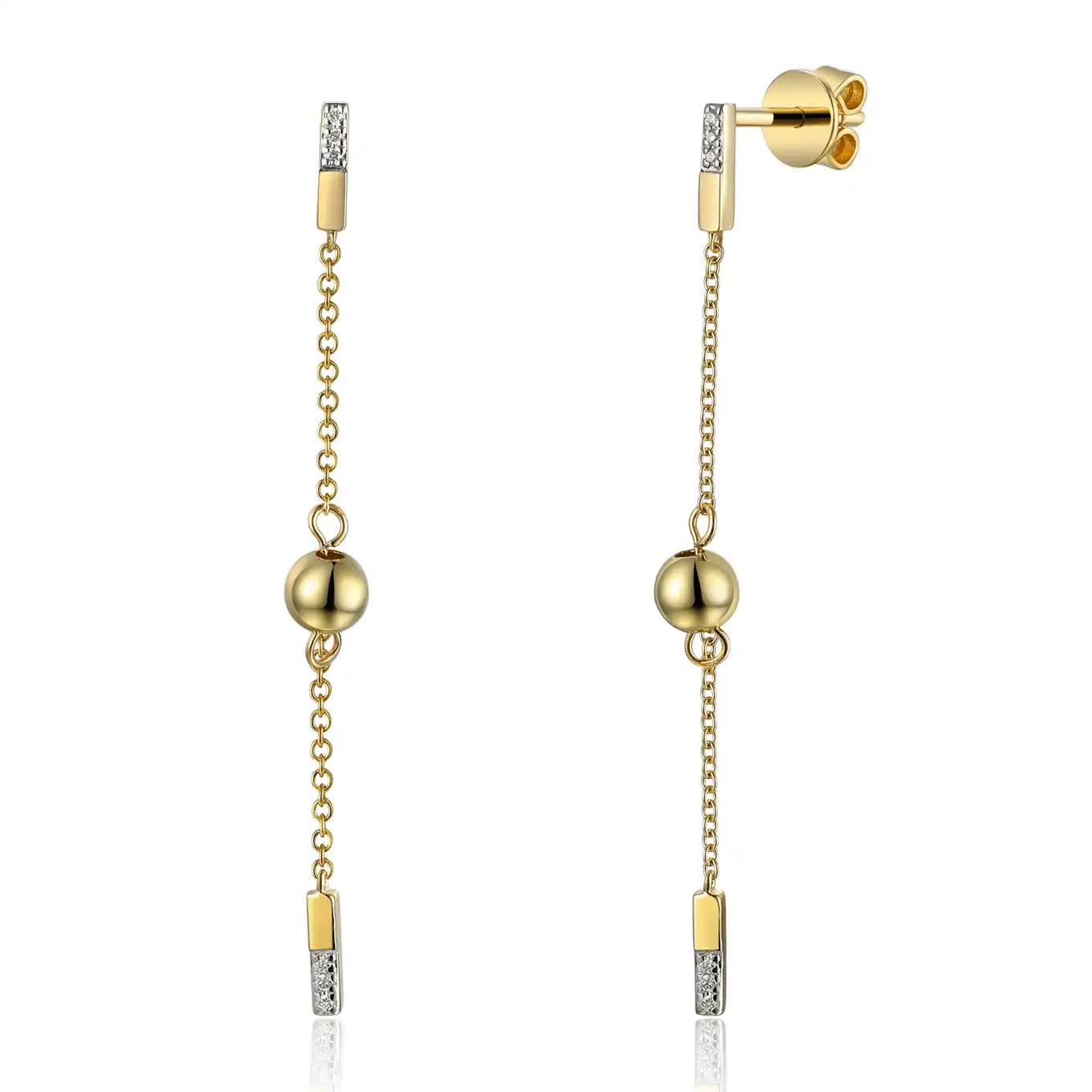 14K lang Gouden Oorbellen