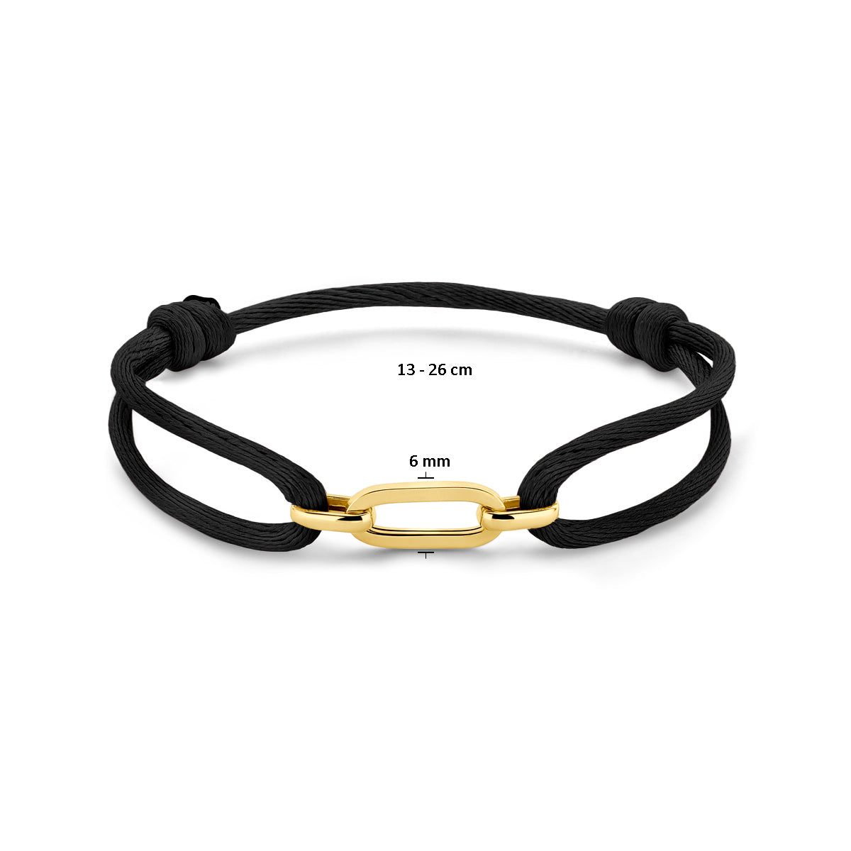 armband satijn zwart 13 - 26 cm