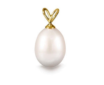 14K Gouden Hanger met Witte Cultuurparel Tijdloze Zuiverheid