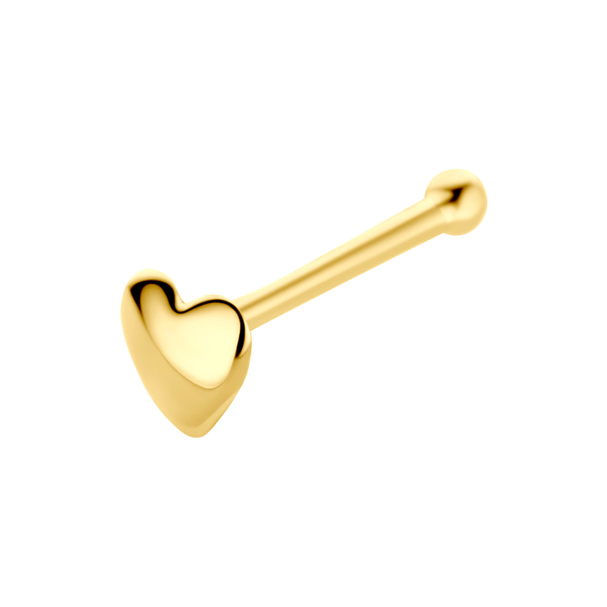 14K neusknopje hart