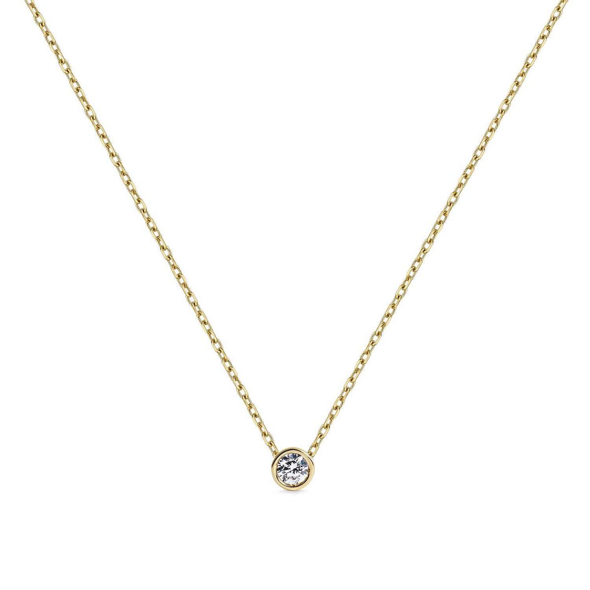 Geelgouden Choker Diamanten 0.10 Cts HSI2 18K
