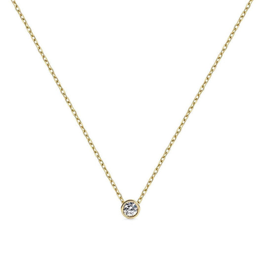 Geelgouden Choker Diamanten 0.10 Cts HSI2 18K