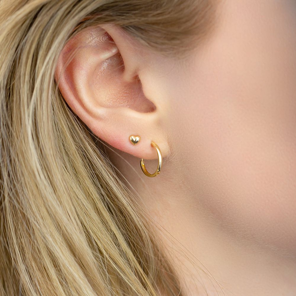 14K Geelgouden Oorstekers Hart 4MM