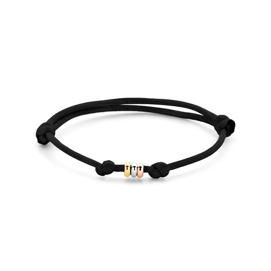armband satijn zwart tricolor 13 - 26 cm