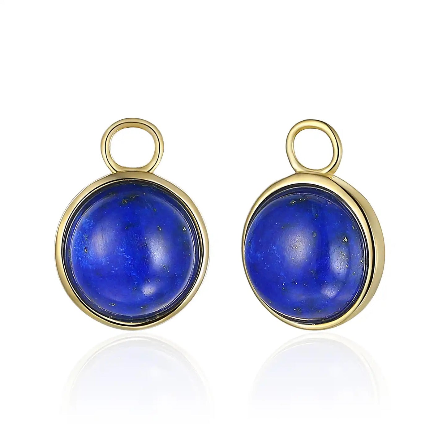 14K Cabochon Collectie Oorbelhangers Ronde Lapis Lazuli