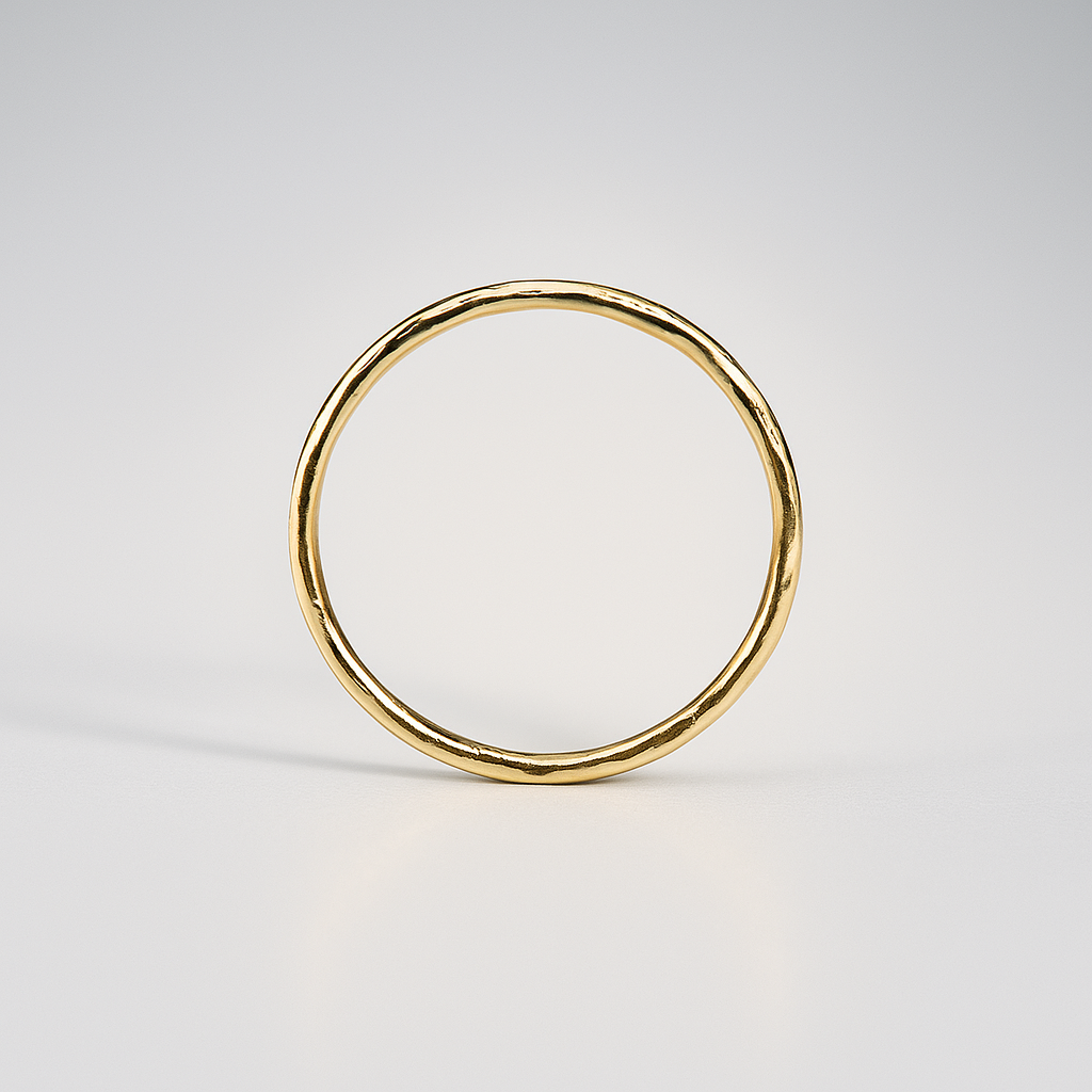 14K Gehamerde Gouden Ring
