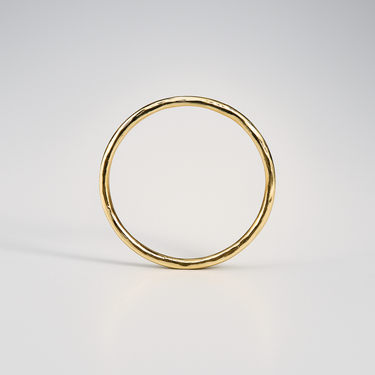 14K Gehamerde Gouden Ring