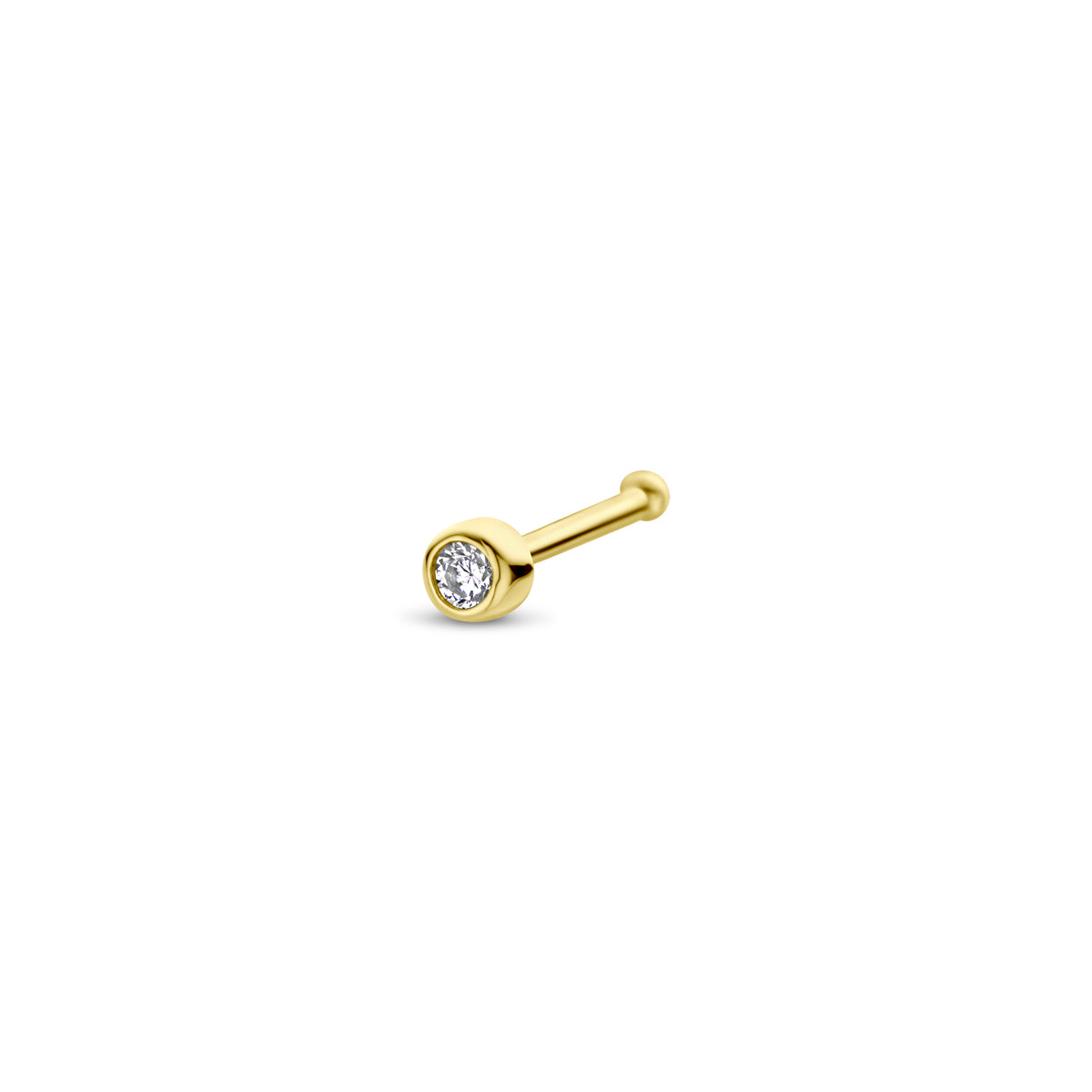 14K neusknopje zirkonia kogel