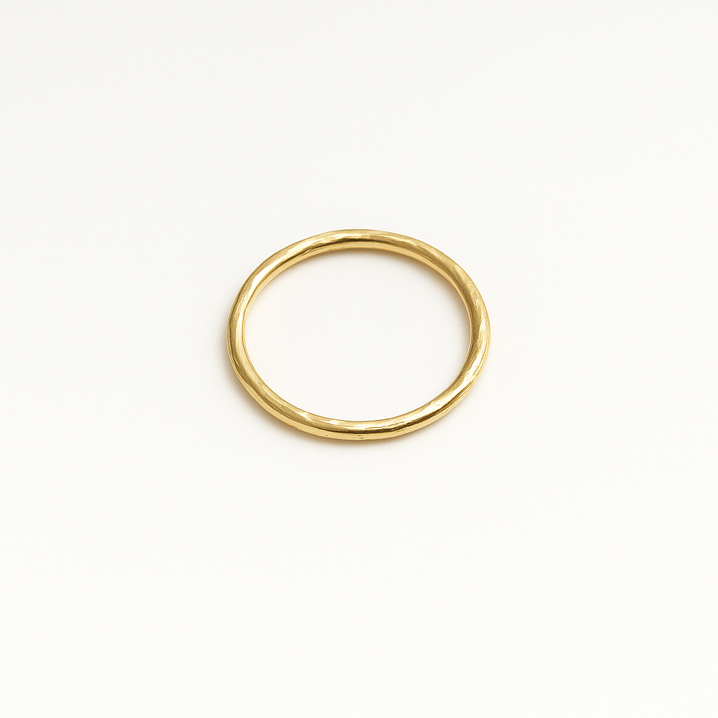 14K Gehamerde Gouden Ring