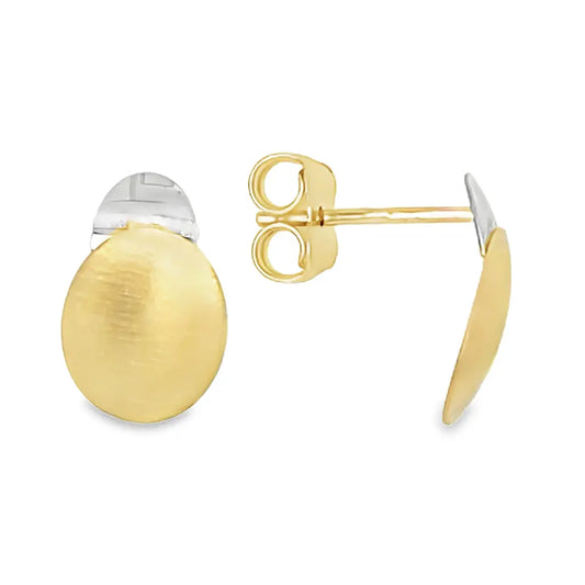 14K Bicolor gouden oorknoppen Fantasie