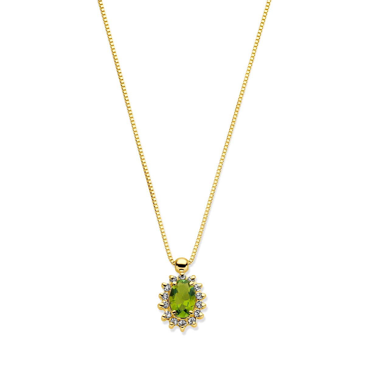 Collier toermalijn en diamant 40 - 42 - 44 cm 0.11ct h si