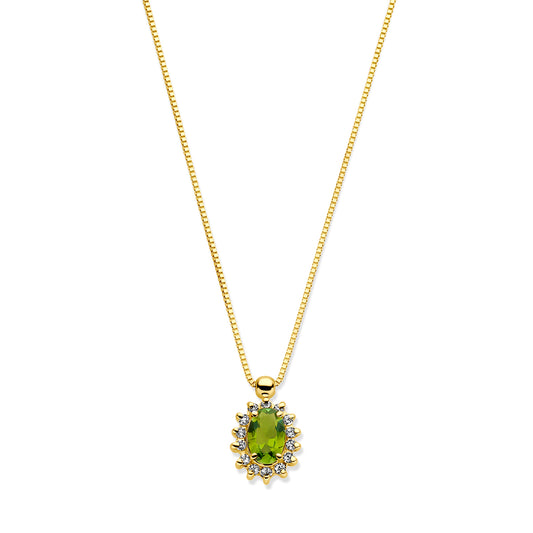 Collier toermalijn en diamant 40 - 42 - 44 cm 0.11ct h si